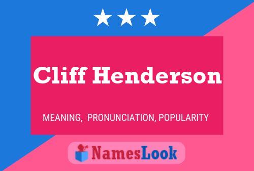 Pôster do nome Cliff Henderson