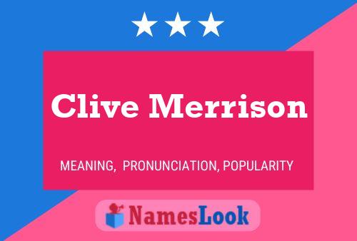 Pôster do nome Clive Merrison