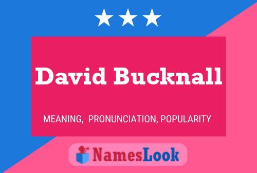 Pôster do nome David Bucknall