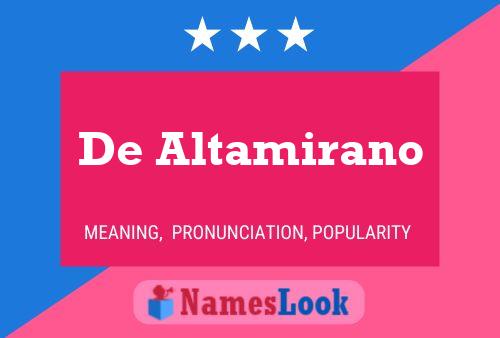 Pôster do nome De Altamirano