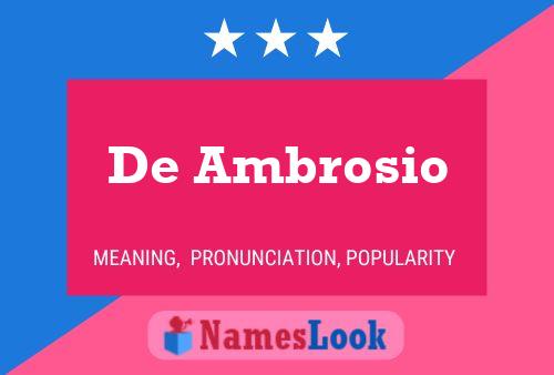 Pôster do nome De Ambrosio