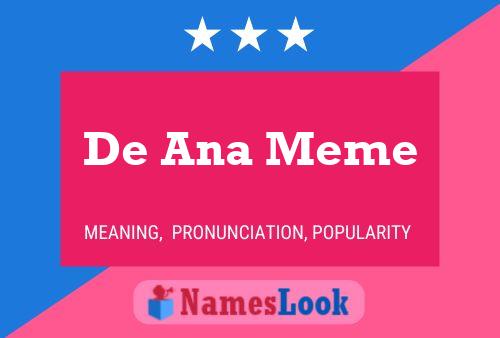 Pôster do nome De Ana Meme