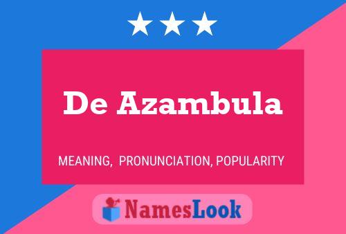 Pôster do nome De Azambula