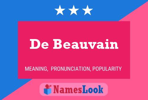 Pôster do nome De Beauvain