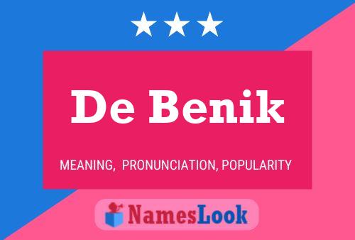 Pôster do nome De Benik