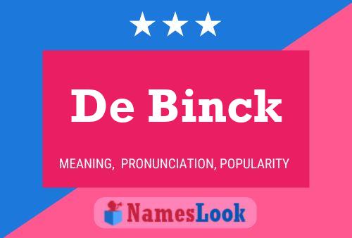 Pôster do nome De Binck