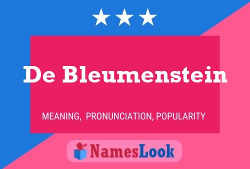 Pôster do nome De Bleumenstein