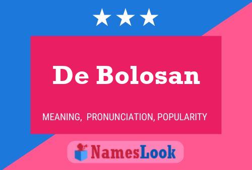 Pôster do nome De Bolosan