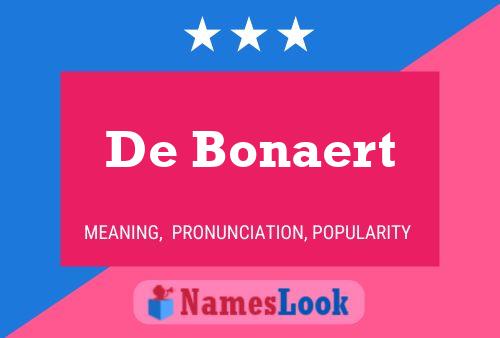 Pôster do nome De Bonaert