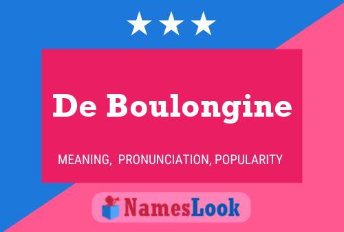 Pôster do nome De Boulongine