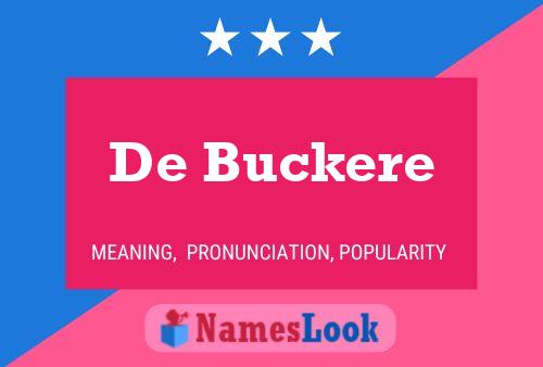 Pôster do nome De Buckere