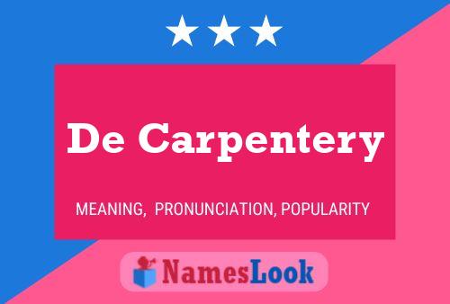 Pôster do nome De Carpentery