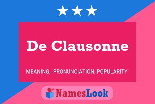 Pôster do nome De Clausonne