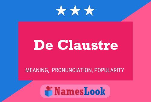 Pôster do nome De Claustre