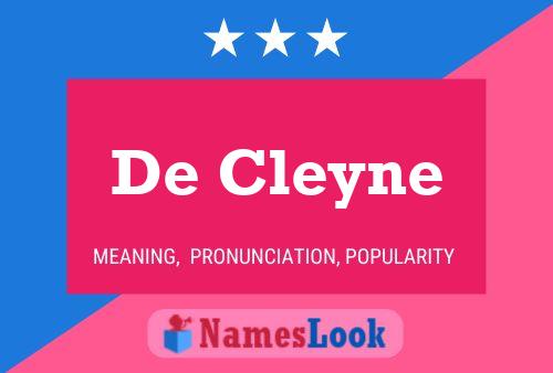 Pôster do nome De Cleyne