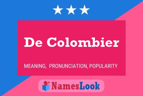 Pôster do nome De Colombier