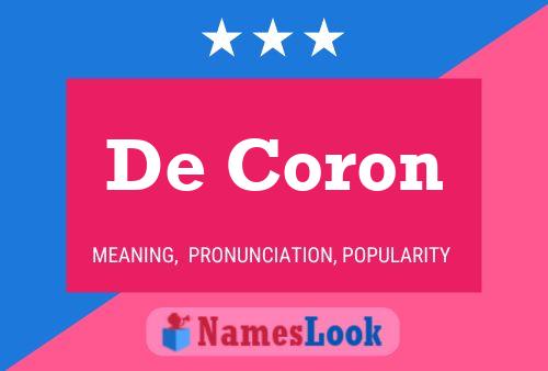 Pôster do nome De Coron