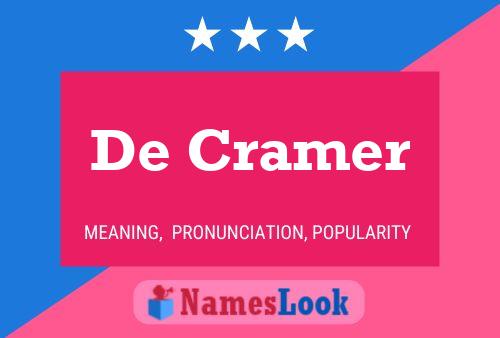 Pôster do nome De Cramer