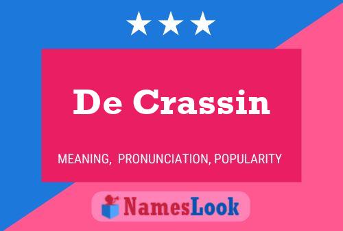 Pôster do nome De Crassin