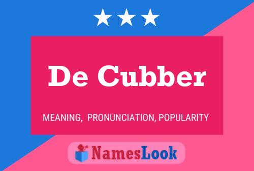 Pôster do nome De Cubber