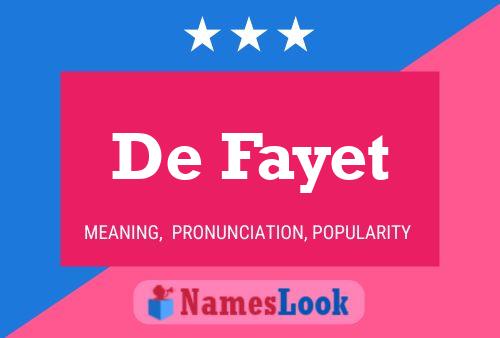 Pôster do nome De Fayet