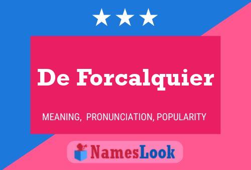 Pôster do nome De Forcalquier