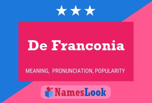 Pôster do nome De Franconia