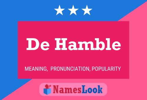 Pôster do nome De Hamble