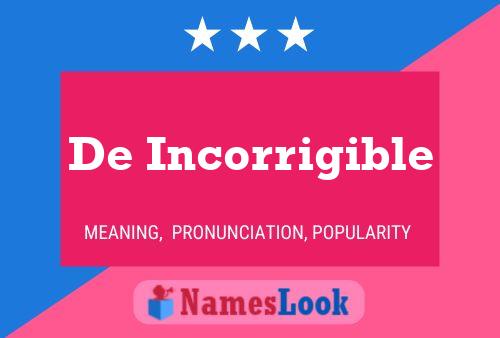 Pôster do nome De Incorrigible