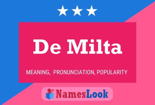 Pôster do nome De Milta