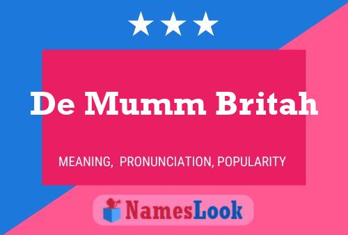 Pôster do nome De Mumm Britah