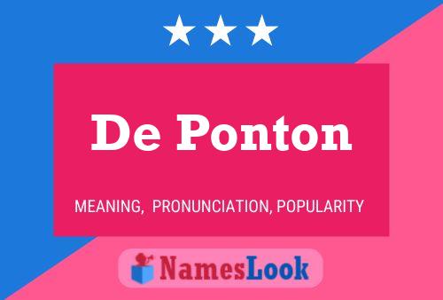 Pôster do nome De Ponton