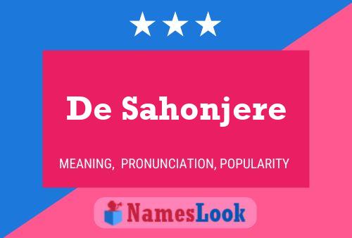 Pôster do nome De Sahonjere