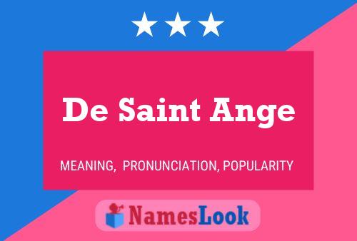 Pôster do nome De Saint Ange