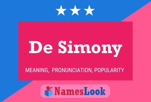 Pôster do nome De Simony