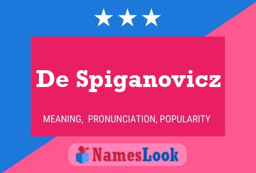 Pôster do nome De Spiganovicz