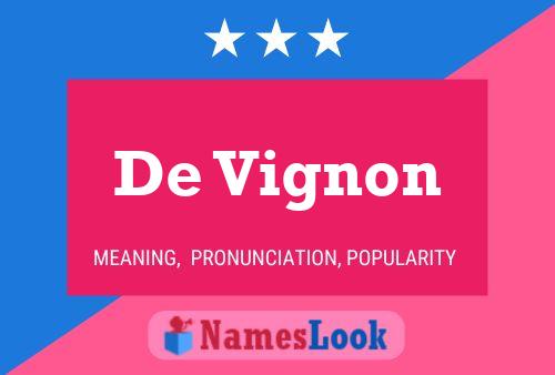 Pôster do nome De Vignon