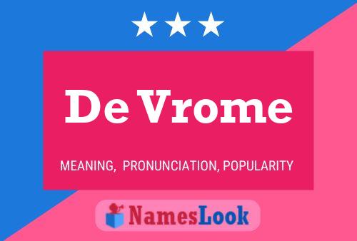 Pôster do nome De Vrome