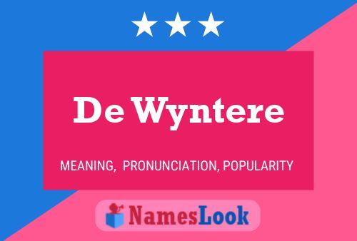 Pôster do nome De Wyntere