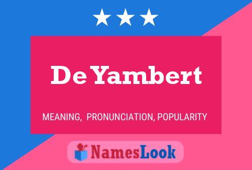 Pôster do nome De Yambert