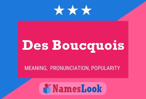 Pôster do nome Des Boucquois