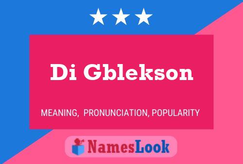 Pôster do nome Di Gblekson