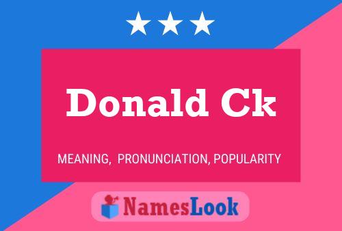 Pôster do nome Donald Ck