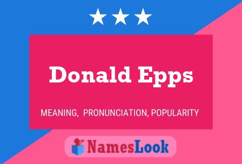 Pôster do nome Donald Epps