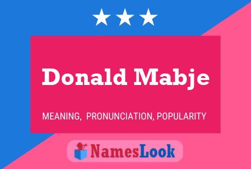 Pôster do nome Donald Mabje