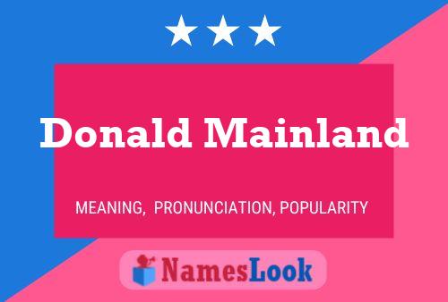 Pôster do nome Donald Mainland