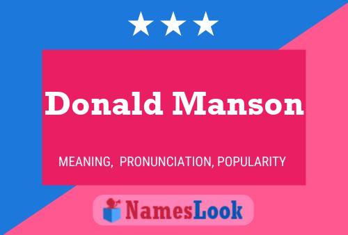 Pôster do nome Donald Manson