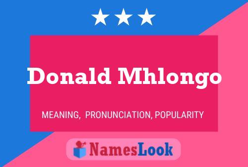 Pôster do nome Donald Mhlongo