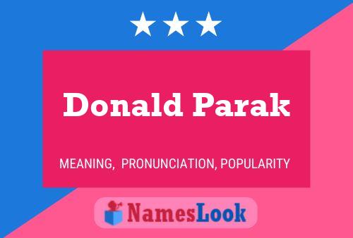 Pôster do nome Donald Parak