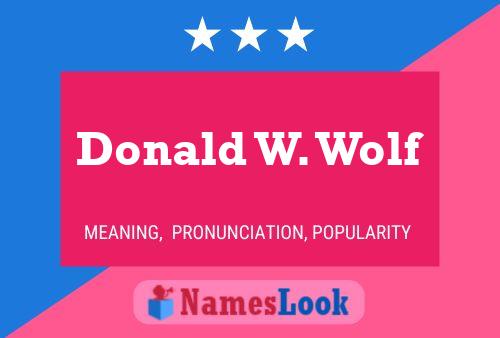 Pôster do nome Donald W. Wolf